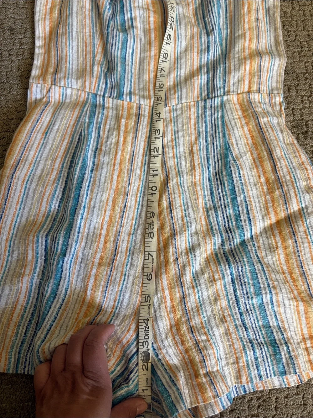 Reformation Striped Linen Short Romper Size 10